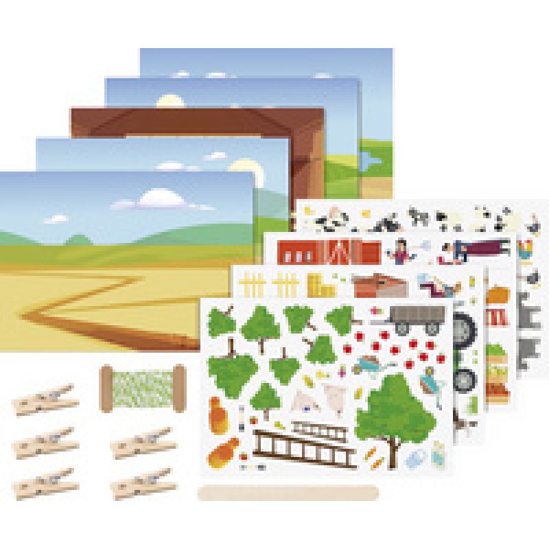 HEYDA Set de cartes transferts rub-on "Animaux du zoo"