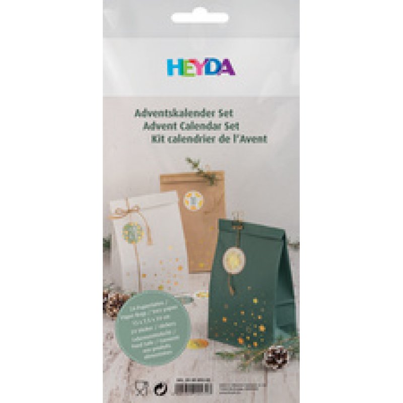 HEYDA Kit calendrier de l'Avent, sachets en papier, grand