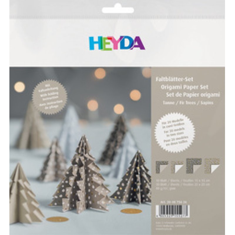 HEYDA Set de feuilles de papier à plier "Sapin eucalyptus"