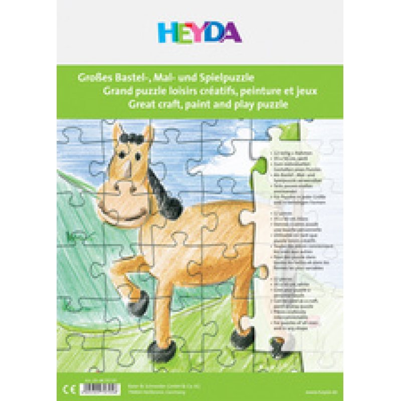 HEYDA Puzzle vierge, 48 pièces, 210 x 297 mm, blanc