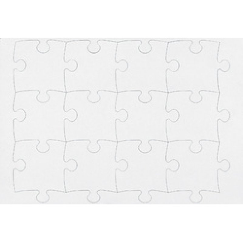 HEYDA Puzzle vierge, 12 pièces, 350 x 500 mm, blanc