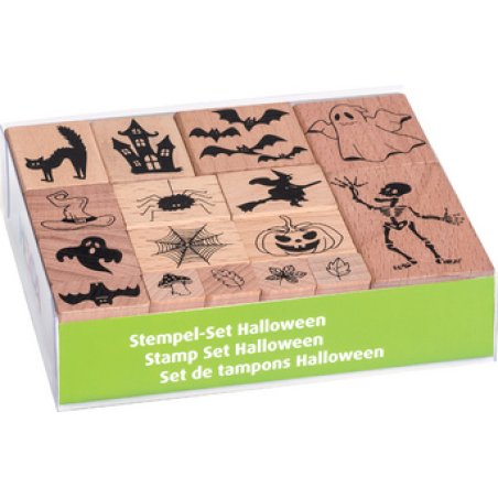 HEYDA Set de tampons à motif "Halloween", boîte à fenêtre