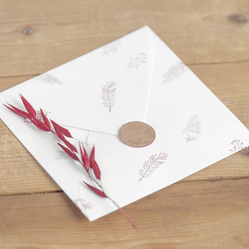 HEYDA Set de tampons à motif "Rameaux", boîte à fenêtre