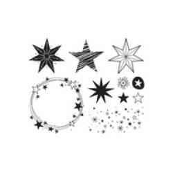 HEYDA Set de tampons à motif "Xmas Patches", boîte à fenêtre