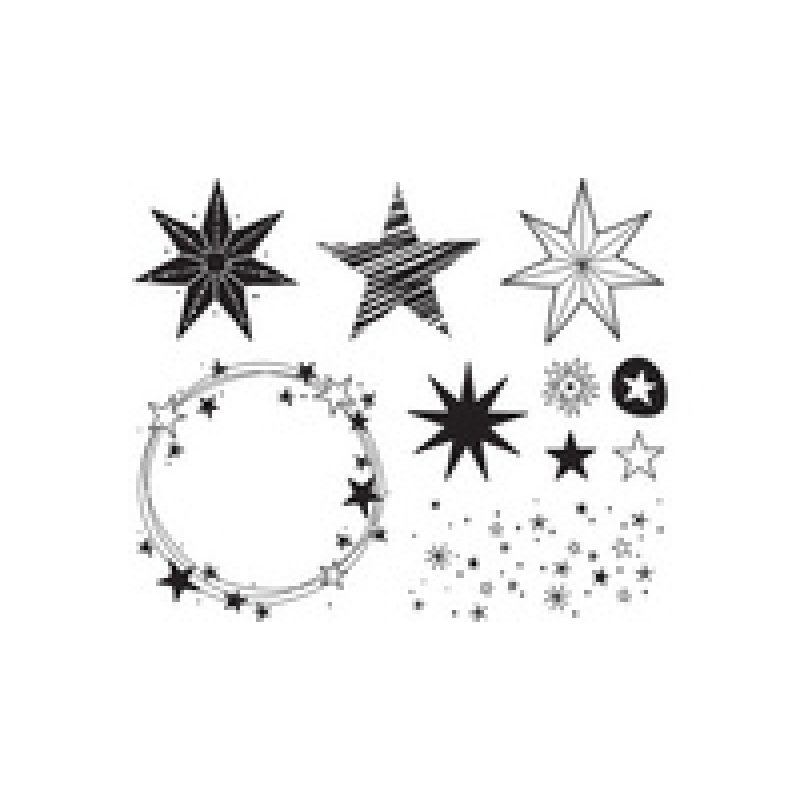 HEYDA Set de tampons à motif "Xmas Patches", boîte à fenêtre