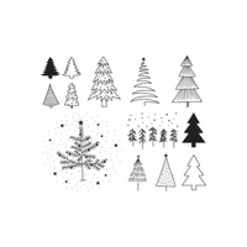 HEYDA Set de tampons à motif "Xmas Patches", boîte à fenêtre