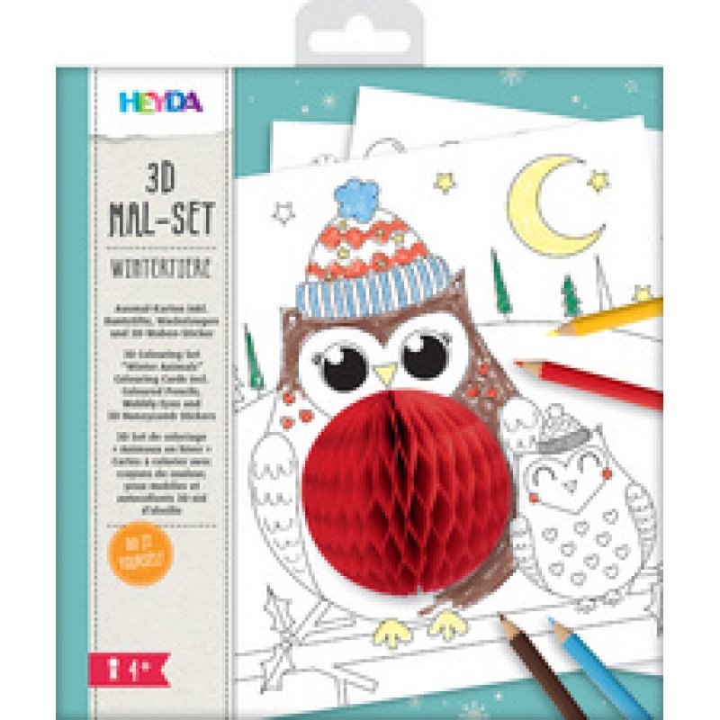 HEYDA Kit de coloriage 3D "Hiver", 15 pièces