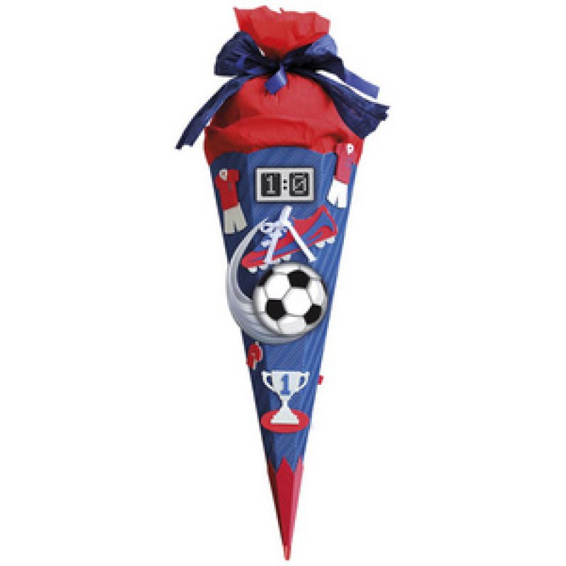 ROTH Schultüten-Bastelset "Soccer rot/blau", 6-eckig, 680 mm