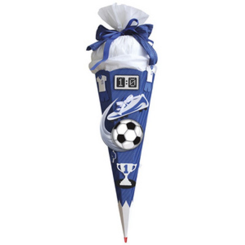 ROTH Schultüten-Bastelset "Soccer rot/blau", 6-eckig, 680 mm