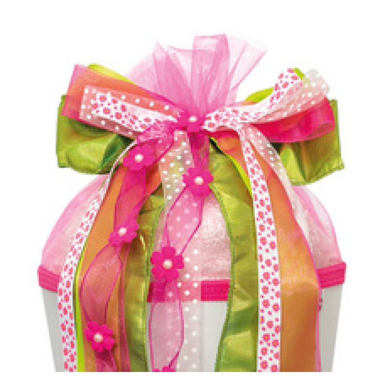 ROTH Ruban pour cornet scolaire "Pink Dots", bleu clair/rose