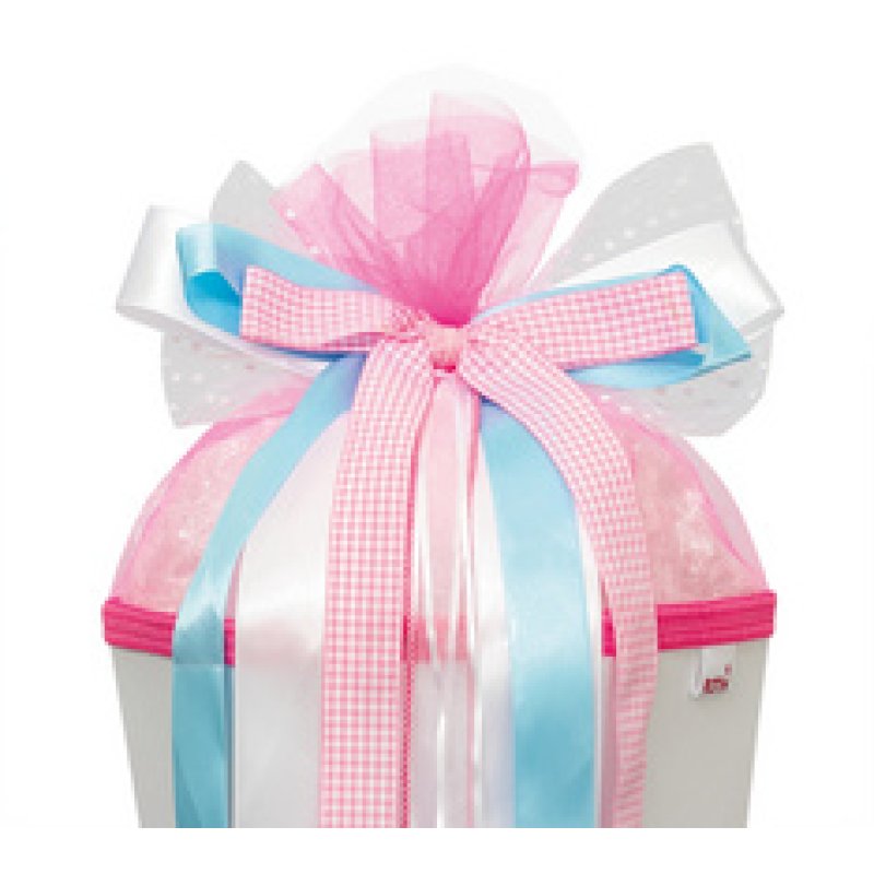 ROTH Ruban pour cornet scolaire "Pink Dots", bleu clair/rose