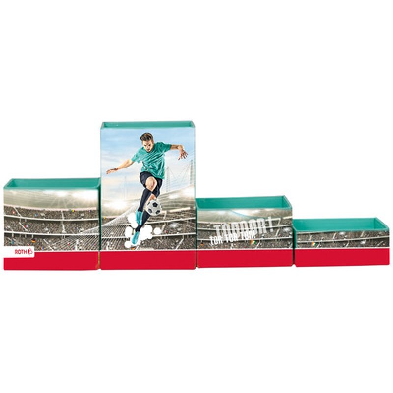 ROTH Set de pots à crayons "Footballeur", en carton, 4 pots