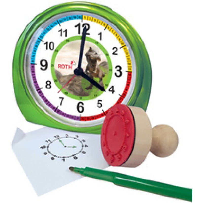 ROTH Réveil pour enfants & tampon, kit "Tyrannosaure"