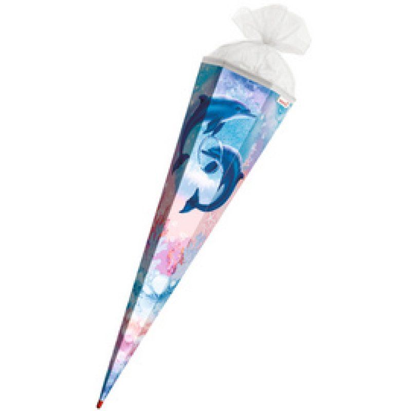 ROTH Schultüte "Delfine", rund, 700 mm, mit Effekt