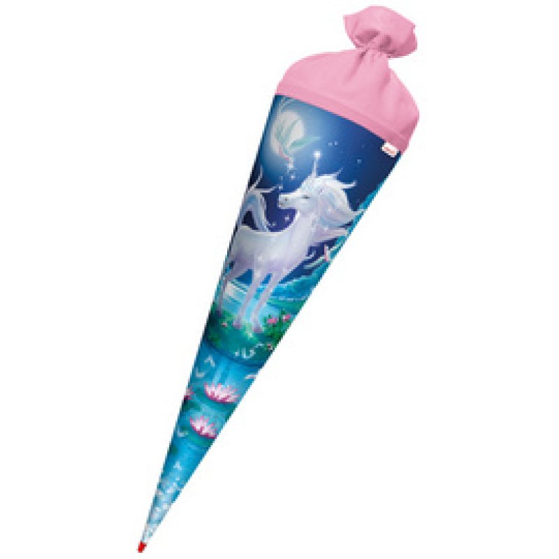 ROTH Schultüte "Mondscheineinhorn", eckig, 850mm, mit Effekt