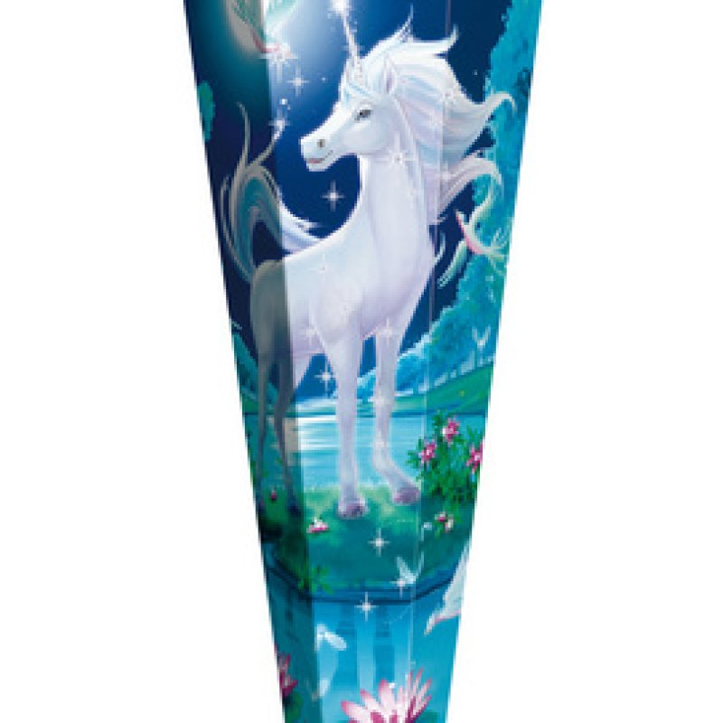 ROTH Schultüte "Mondscheineinhorn", rund, 700 mm, mit Effekt