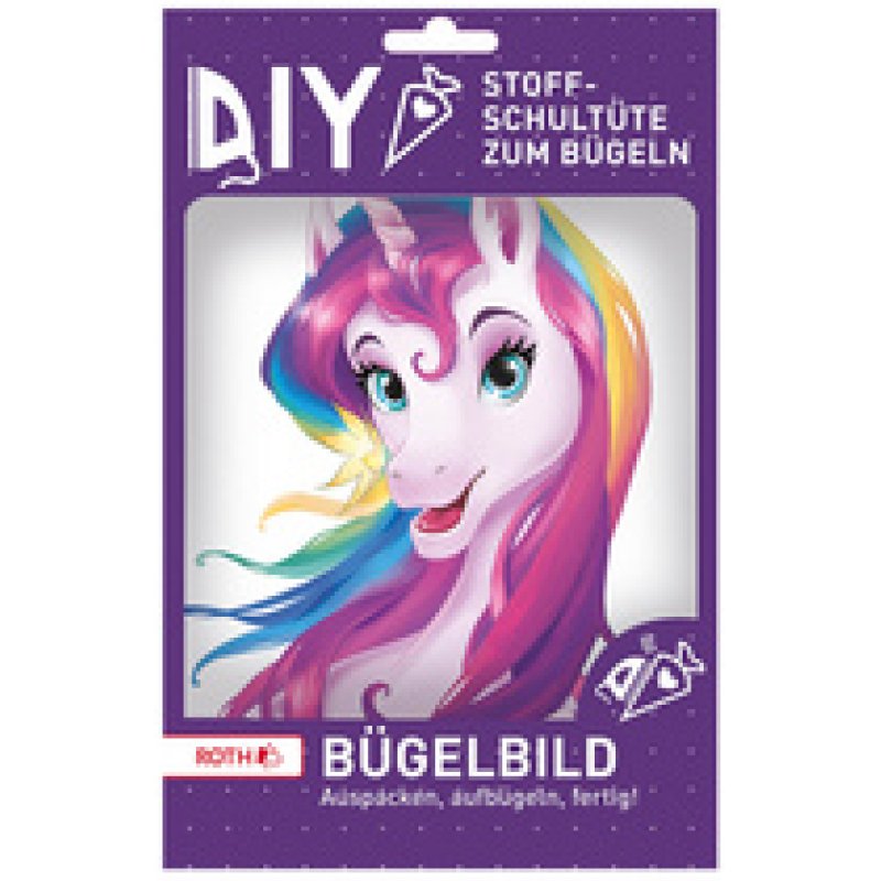 ROTH Bügelbild für DIY-Stoffschultüte, Einhorn