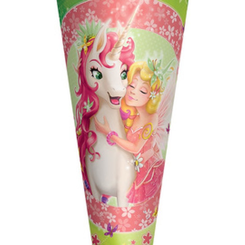 ROTH Schultüte "Einhornglück", rund, 700 mm, mit Effekt