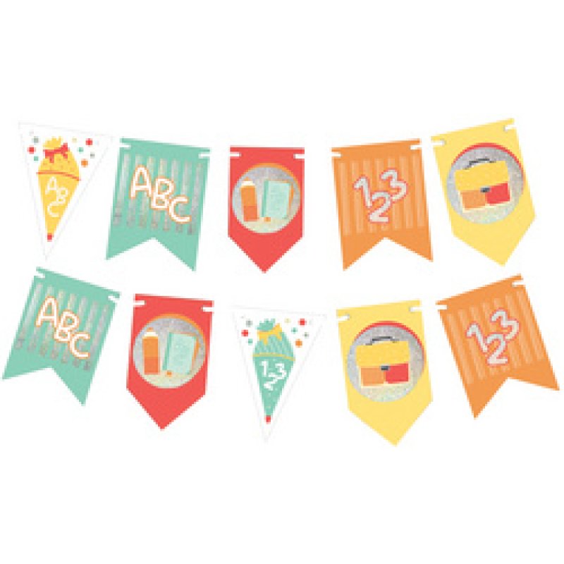 ROTH Partygirlande "Einschulung", mit Glitzereffekt, 3,0 m