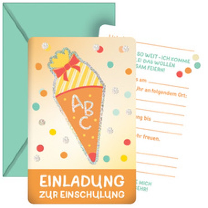 ROTH Geschenktüte "Einschulung", mit Glitzereffekt