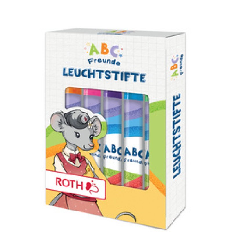 ROTH Mini-Fasermaler / Leuchtstifte "ABC Freunde", Display