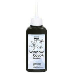 KREUL Window Color Peinture de contours, noir, 80 ml