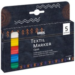 KREUL Marqueurs textiles JAVANA "texi mäx OPAK", 5 pièces