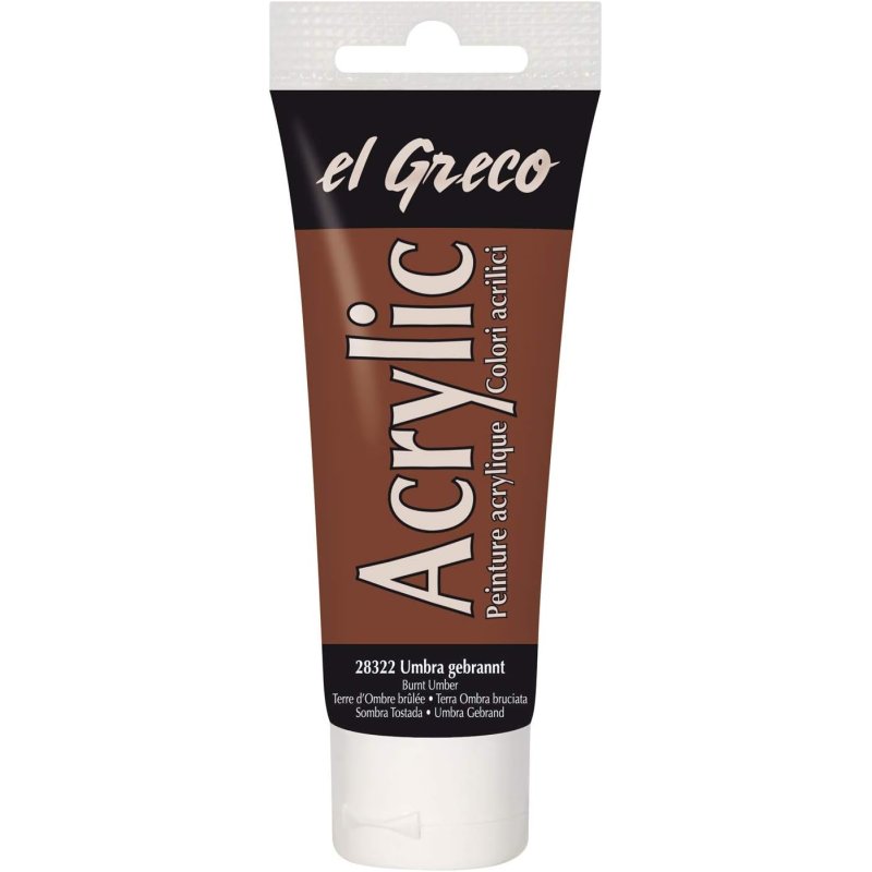 KREUL Peinture acrylique el Greco, tube 75 ml, ombre brûlée
