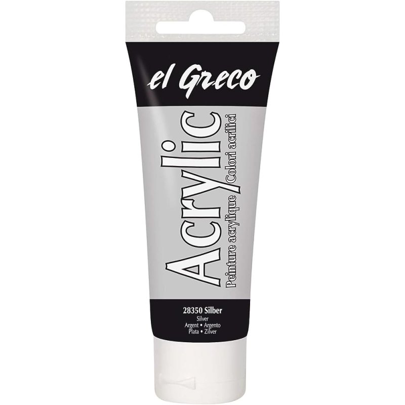 KREUL Peinture acrylique el Greco, tube 75 ml, argent