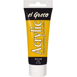 KREUL Peinture acrylique el Greco, tube 75 ml, or