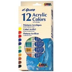 KREUL Peinture acrylique el Greco, 12 ml, set de 12