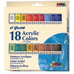 KREUL Peinture acrylique el greco, 12ml, set de 18