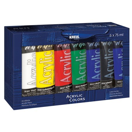 KREUL el Greco peinture acrylique 75 ml Noir, Bleu, Vert, Rouge, Blanc, Jaune Tube