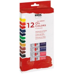 KREUL Peinture à l'huile el Greco, 12 ml, set de 12