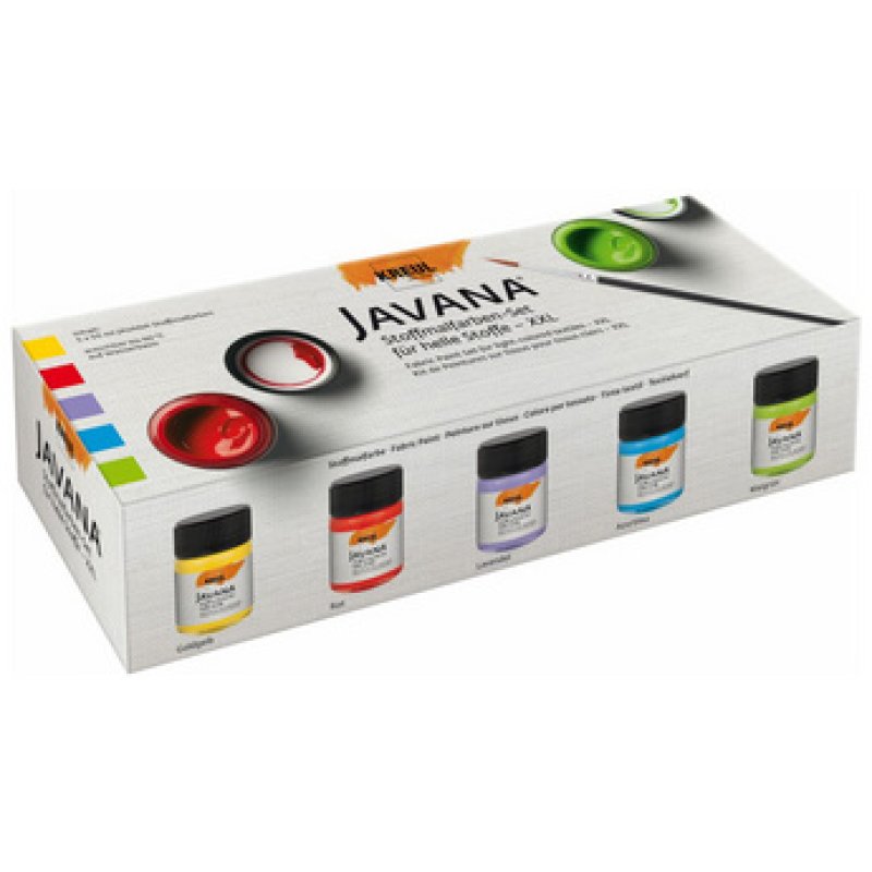 KREUL Peinture pour textiles JAVANA, kit XXL 5 x 50ml