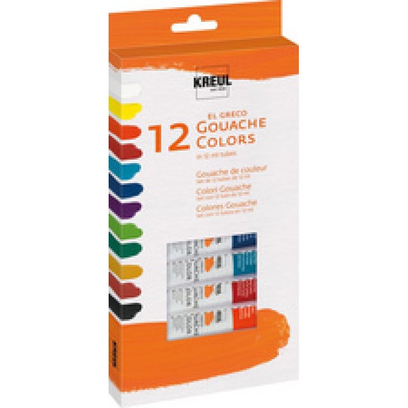 KREUL Gouache el Greco, 12 ml, kit de 12