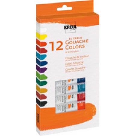 KREUL Gouache el Greco, 12 ml, kit de 12