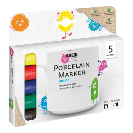 KREUL Porcelain Marker medium Junior Set of 5