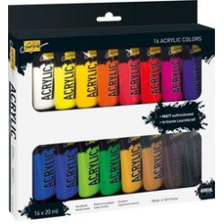 KREUL Peinture acrylique SOLO Goya Acrylic, 20 ml, kit de 16