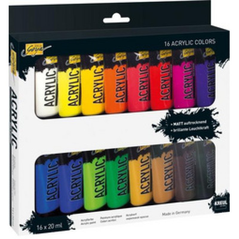 KREUL Peinture acrylique SOLO Goya Acrylic, 20 ml, kit de 16