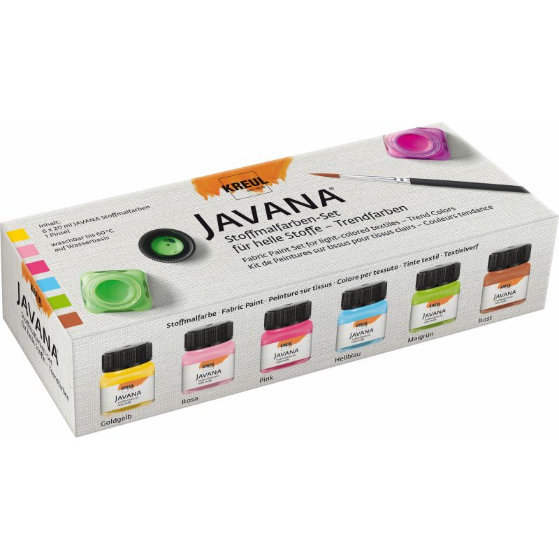 KREUL Peinture pour textiles JAVANA, kit couleur tendance