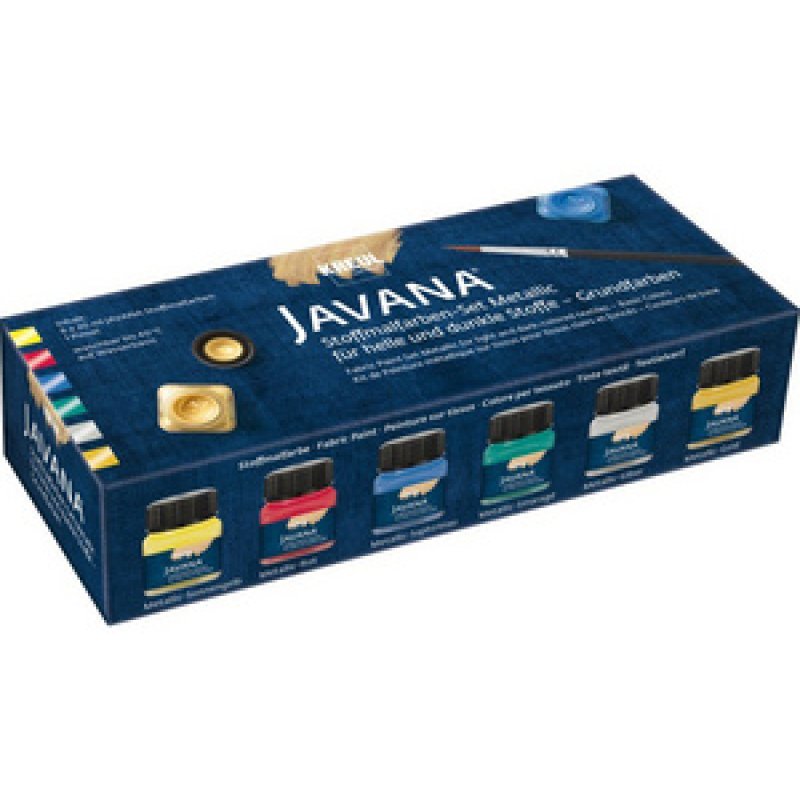 KREUL Peinture pour textiles JAVANA "métallique",set créatif