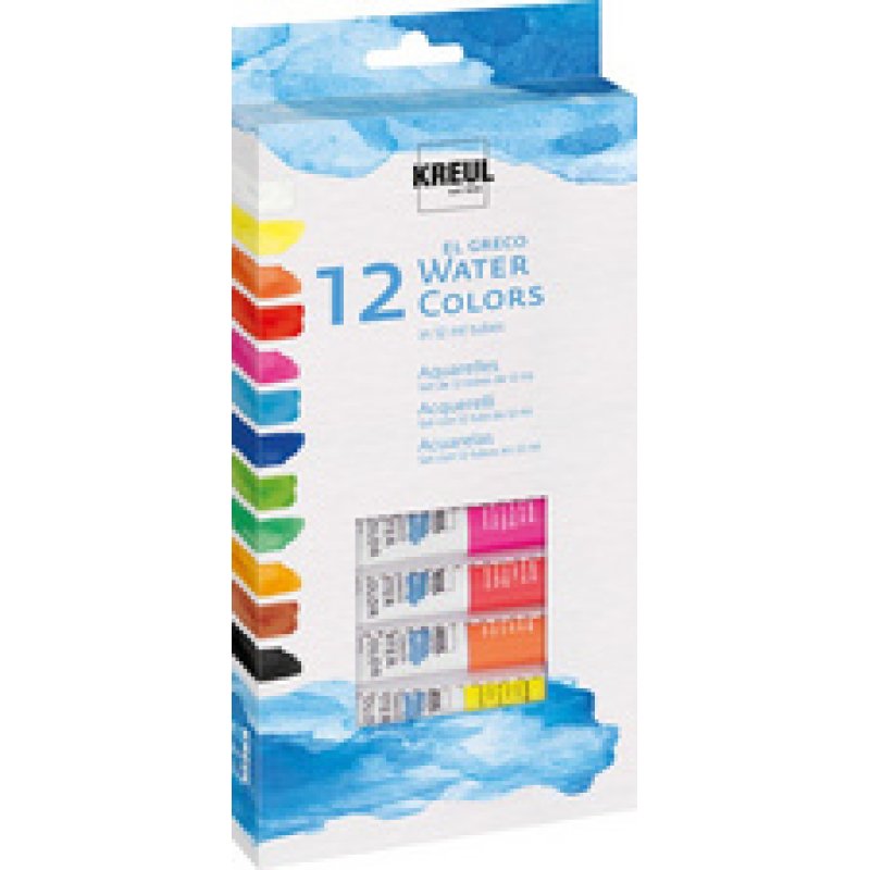 KREUL Peinture aquarelle el Greco, 12 ml, kit de 12