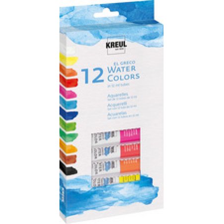 KREUL Peinture aquarelle el Greco, 12 ml, kit de 12