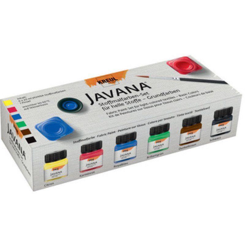 KREUL Peinture pour textiles JAVANA, kit de couleurs de base