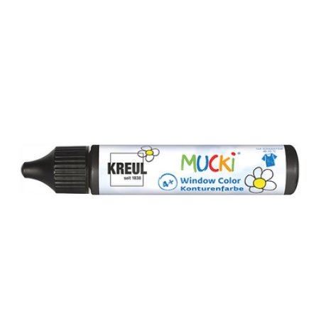 KREUL Window Color Peinture de contour Pen"MUCKI",noir,29 ml