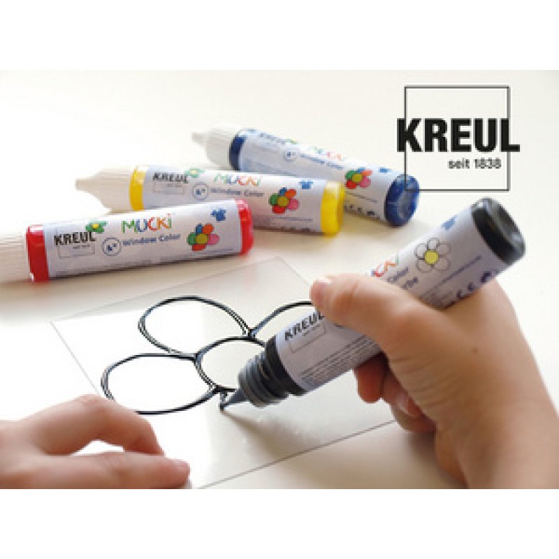 KREUL Window Color Peinture de contour Pen"MUCKI",noir,29 ml