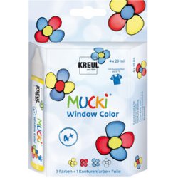 KREUL Window Color Pen "MUCKI", kit de 4