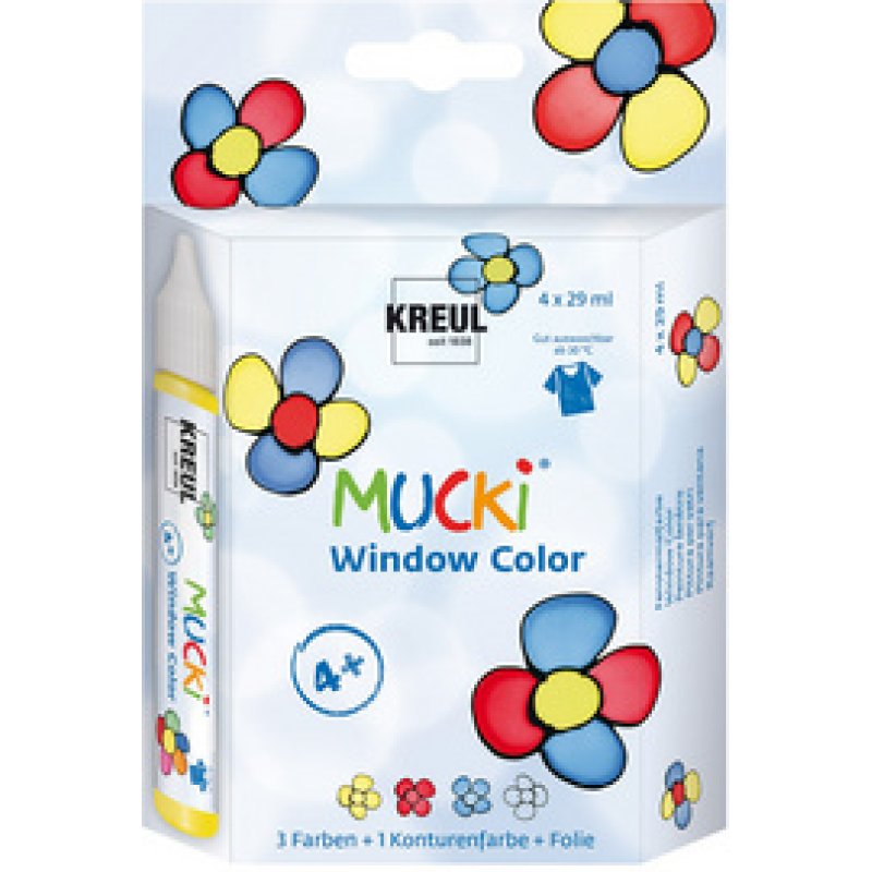 KREUL Window Color Pen "MUCKI", kit de 4