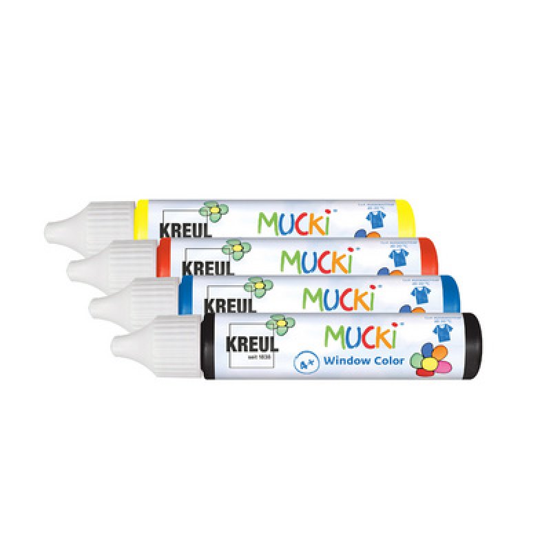 KREUL Window Color Pen "MUCKI", kit de 4